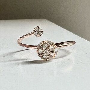 Cluster ring ball ring size 7 gold pave